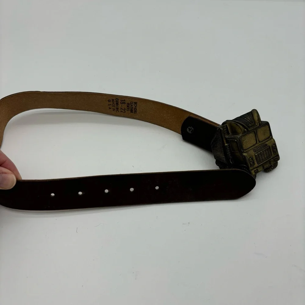 Vintage Kids Belt with Truck Belt Buckle